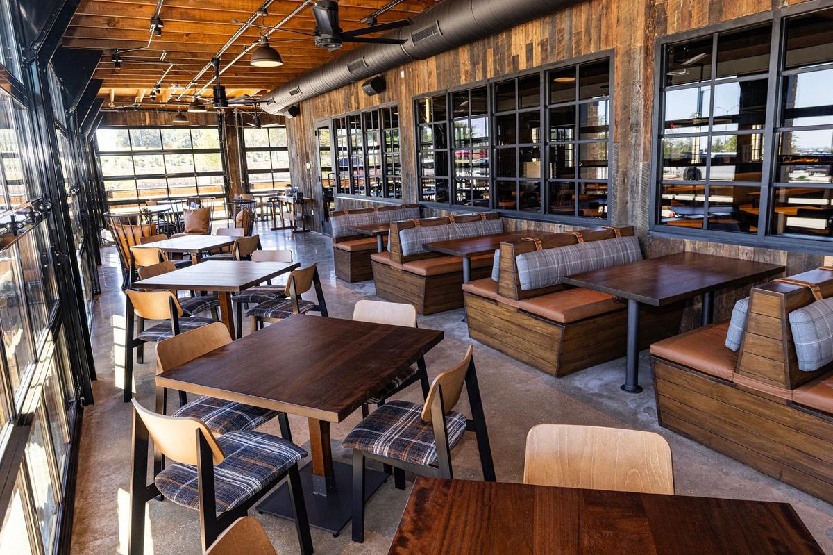 The outdoor patio dining room from the new Whiskey Cake restaurant in Alliance.