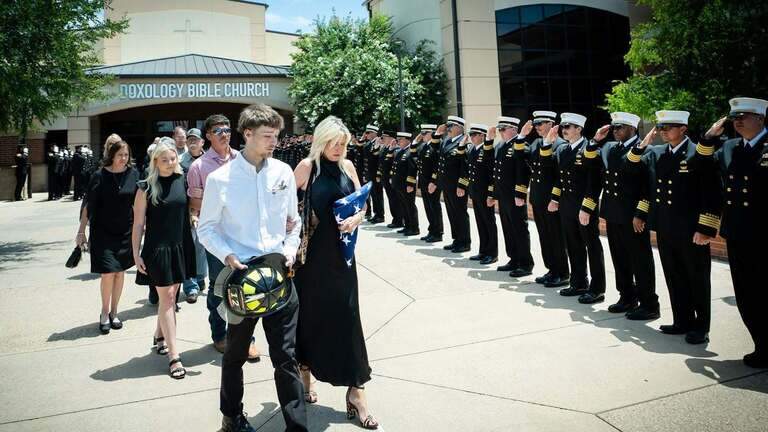 Fort Worth Firefighter Todd Brook honored by friends and family at his funeral