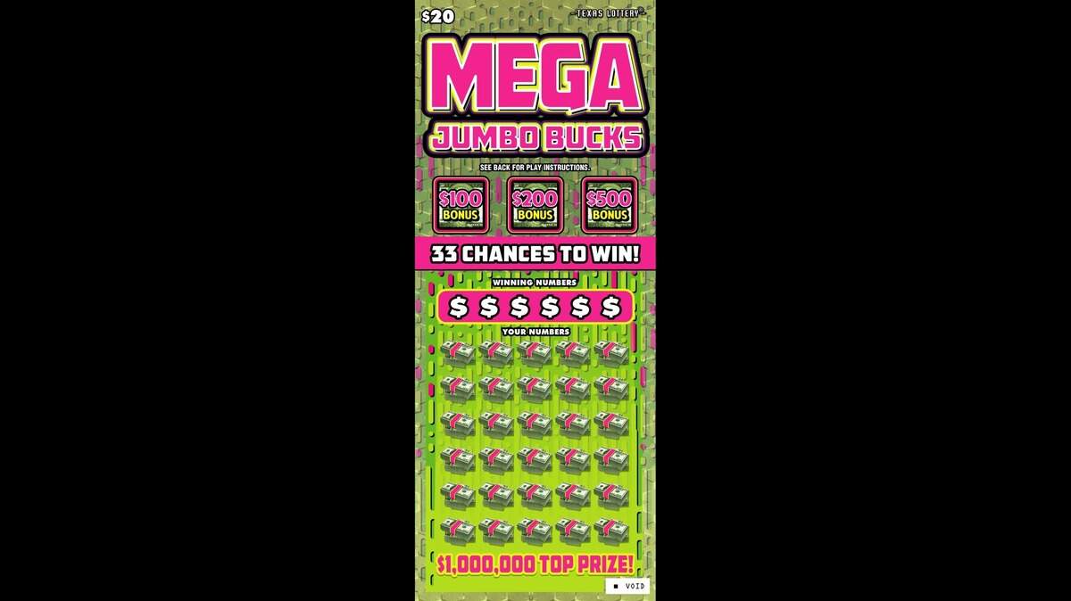 The Mega Jumbo Bucks lottery ticket. An Arlington resident claimed one of the game’s $1 million prizes this week.