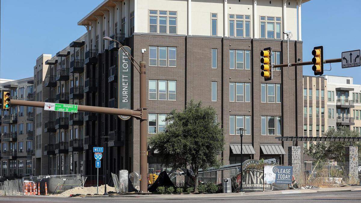 Construction nears completion at Burnett Lofts in downtown Fort Worth. The number of permits for apartment buildings is up almost 50% in the last five years.