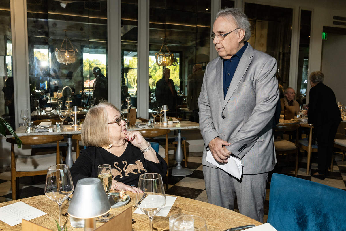 Bud Kennedy speaks with event attendees at the Eats Beat Dinner with Bud at Quince in Fort Worth on Tuesday, Oct. 28, 2025.