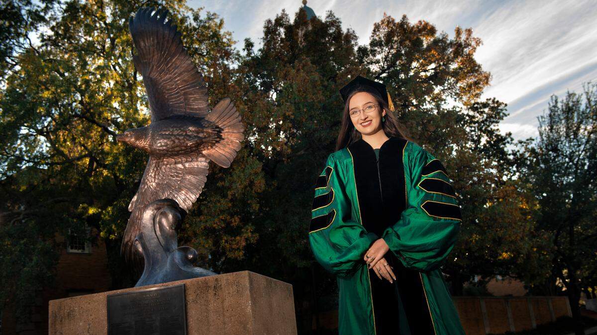 University of North Texas College of Education doctoral student Noel Jett will receive her PhD from UNT at the 2018 Fall Commencement. Photographed on Friday, Nov. 9, 2018 in Denton. (Gary Payne/UNT Photo)
