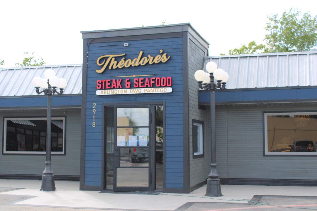 Theodore’s Steak and Seafood, named after President Theodore Roosevelt, is located at 2918 W Pioneer Parkway in Arlington off Roosevelt Drive.