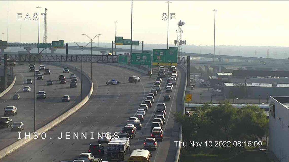 An Interstate 30 ramp was closed for a while Thursday morning while police investigated a suicide attempt.