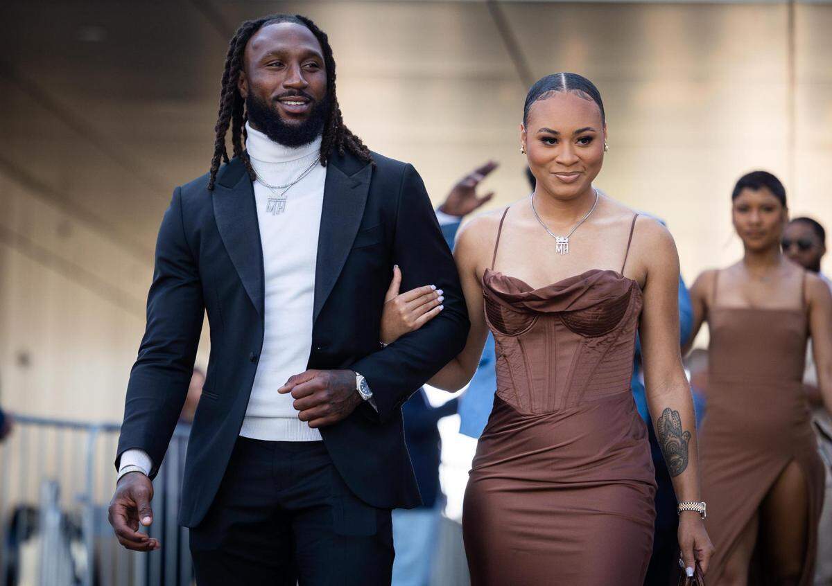 Dallas Cowboys Malik Hooker arrives for the season kickoff event Thursday, Aug. 25, 2022, at Ford Center in Frisco.