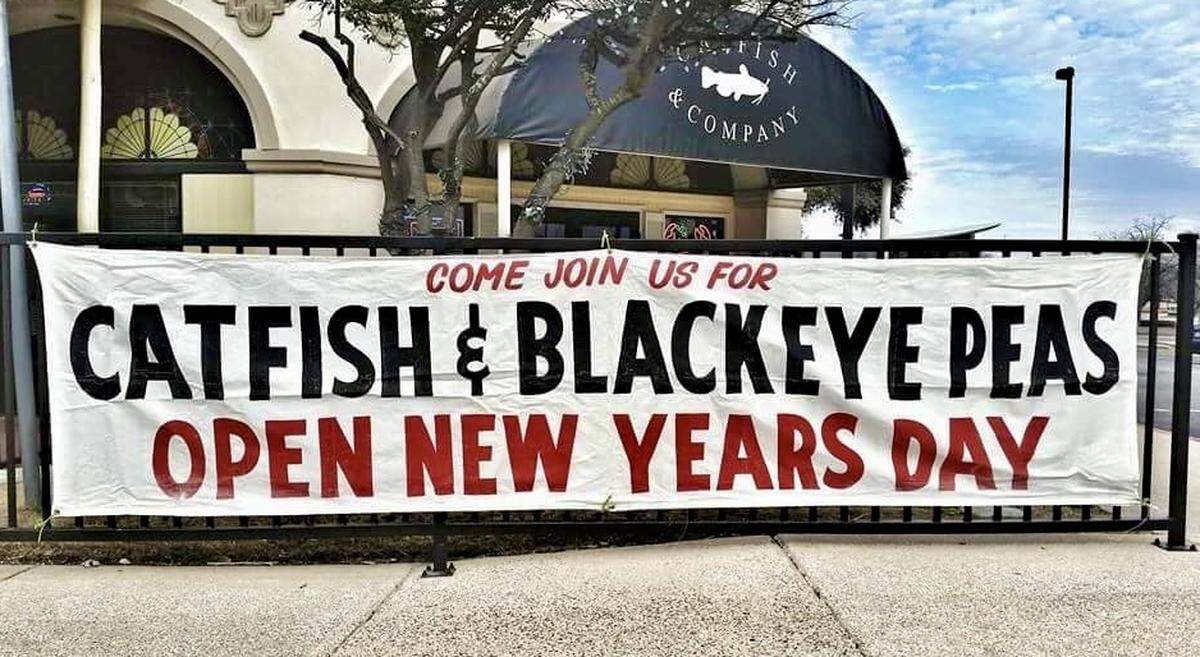 The Catfish & Co. restaurant in Hurst advertises its black-eyed peas, served as a side on New Year’s Day.