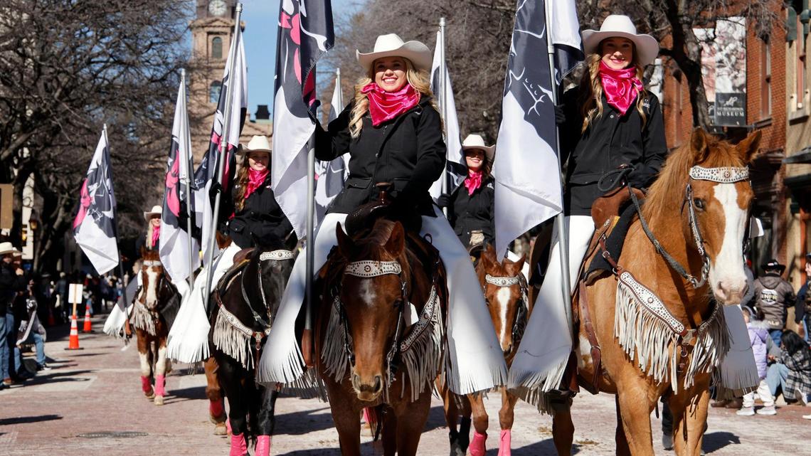 An all female riding group rides down Main St. during the Fort Worth Stock Show and Rodeo parade in Fort Worth, Texas, Saturday, Jan, 13, 2024. (Special to the Star-Telegram Bob Booth)