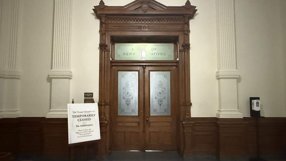 The doors to the Texas House on Aug. 19, 2025.