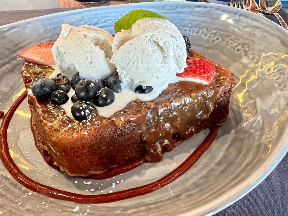 French toast with a goat-milk caramel sauce at Don Artemio.