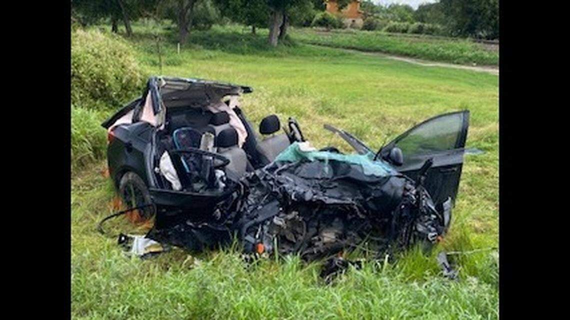 A mother and son are dead after their car crashed head-on with a pickup truck in Texas, officials say.