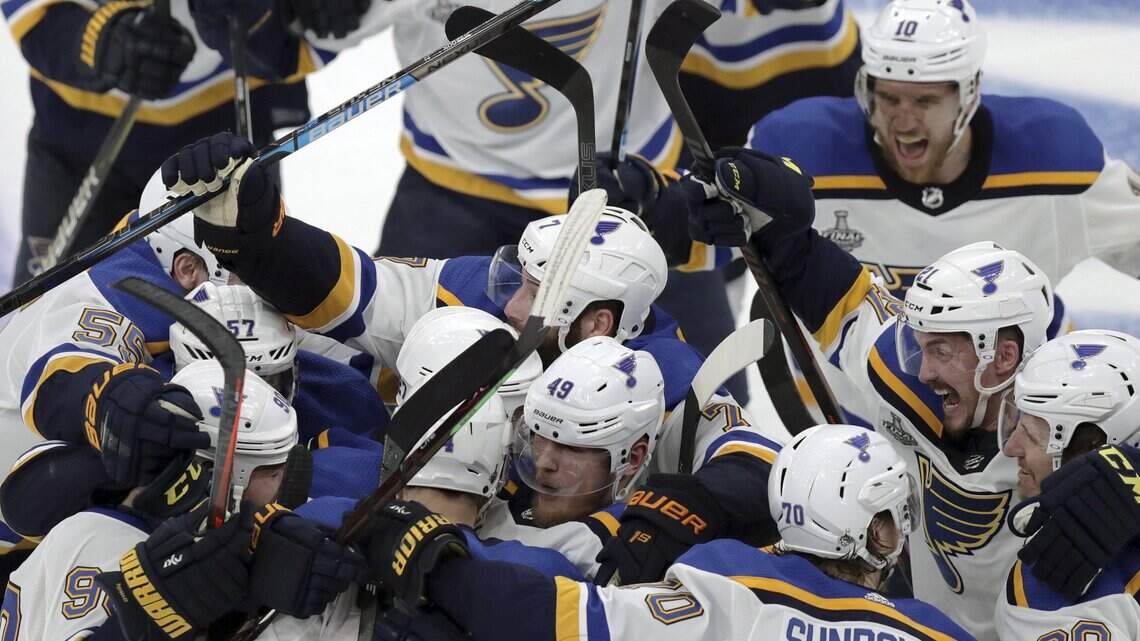 Blues clip Bruins in overtime, even Stanley Cup Final at one game apiece