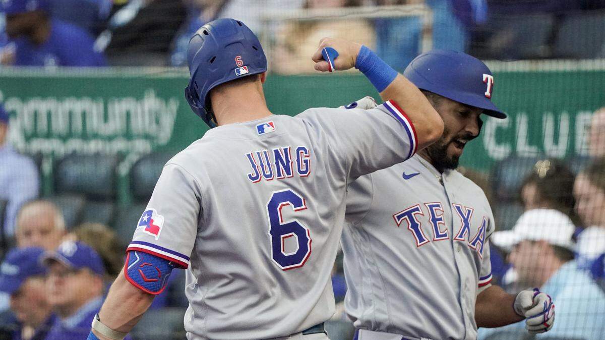 Second baseman Marcus Semien (2) and third baseman Josh Jung (6) are four of the Texas Rangers who will start for the American League All-Star team on July 11.