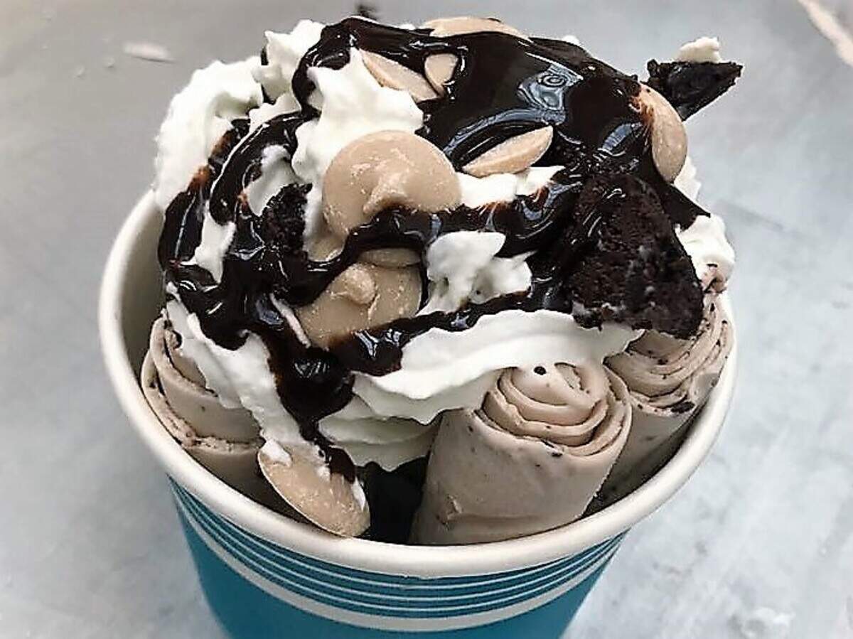 Kit Kat Nutella rolled ice cream from Dessert Lab in the Parks Mall at Arlington.