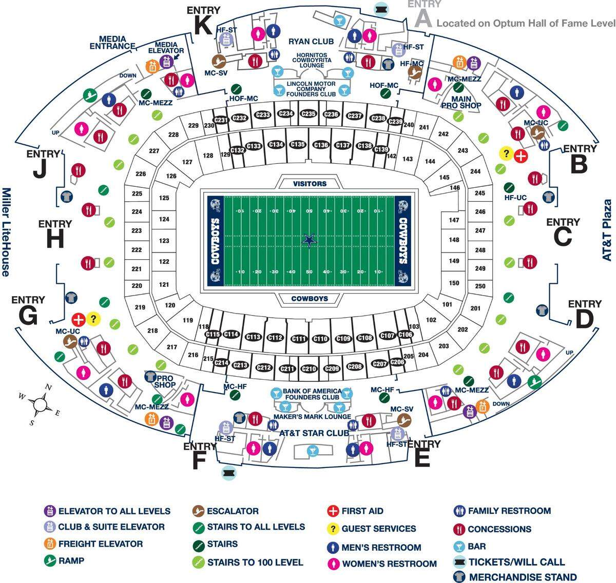 An image of the main concourse of AT&T Stadium in Arlington.