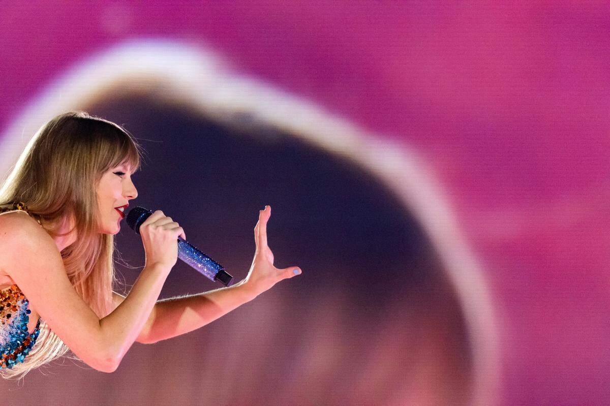 Taylor Swift performs Miss Americana & the Heartbreak Prince during her first sold-out concert of three nights at AT&T Stadium in Arlington on Friday, March 31, 2023.