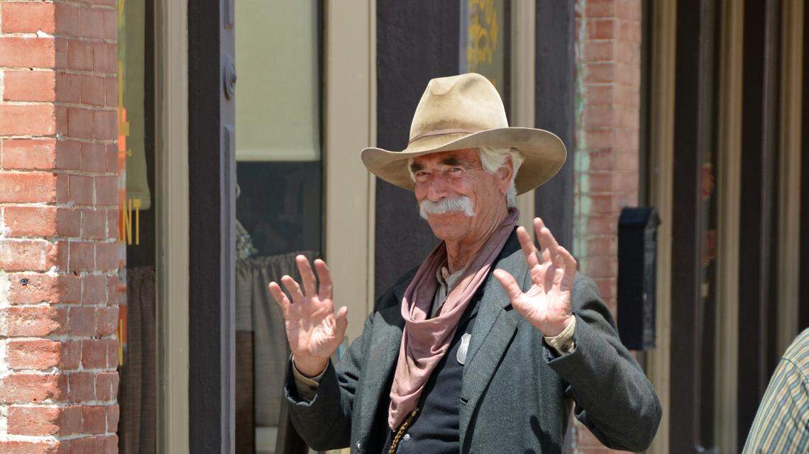 Sam Elliott during filming for “Yellowstone” prequel “1883” on Tuesday, Aug. 31, 2021 in Granbury, Texas.
