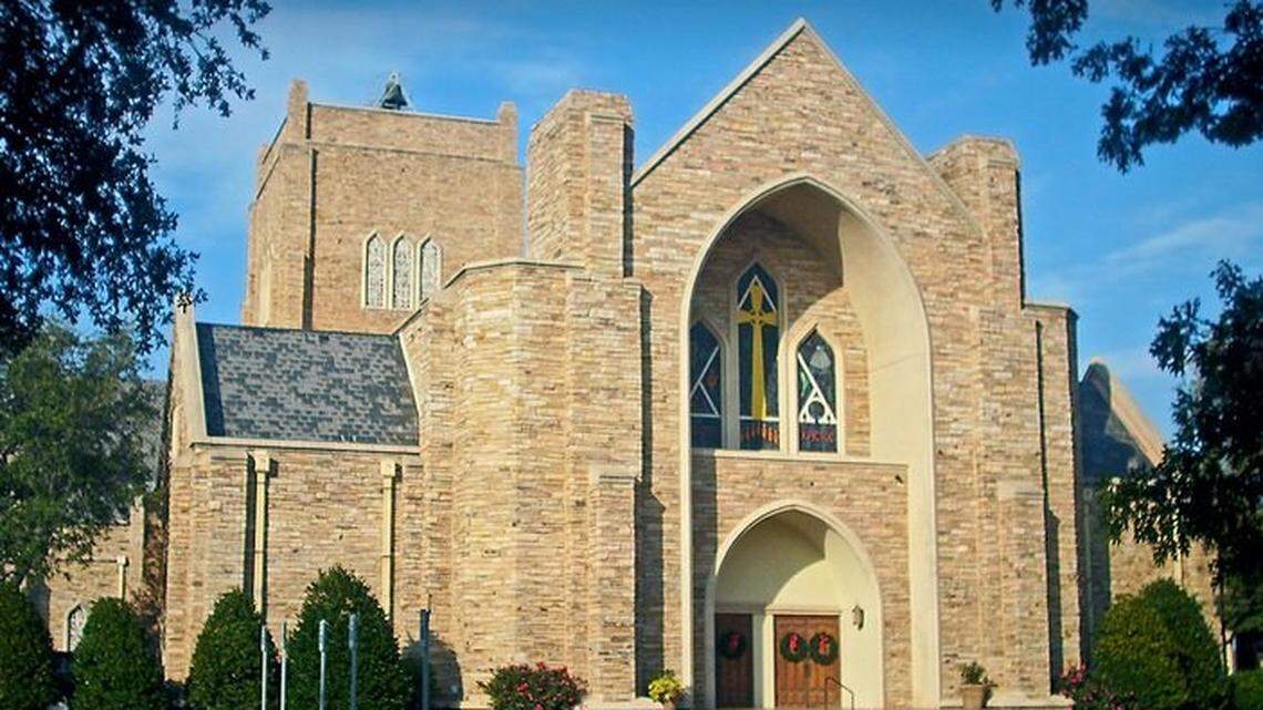 The sanctuary entrance at St. Stephen Presbyterian Church in Fort Worth. The abrupt closure of the church’s day school, announced Sunday, Nov. 2, 2025, has left parents and former teachers searching for answers.