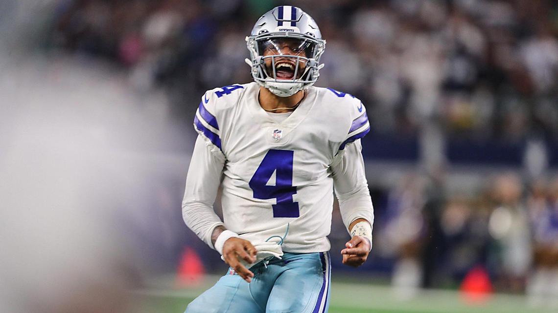 In his first home game in nearly a year, quarterback Dak Prescott led the Dallas Cowboys to a 41-21 win over the Philadelphia Eagles Monday night at AT&T Stadium.