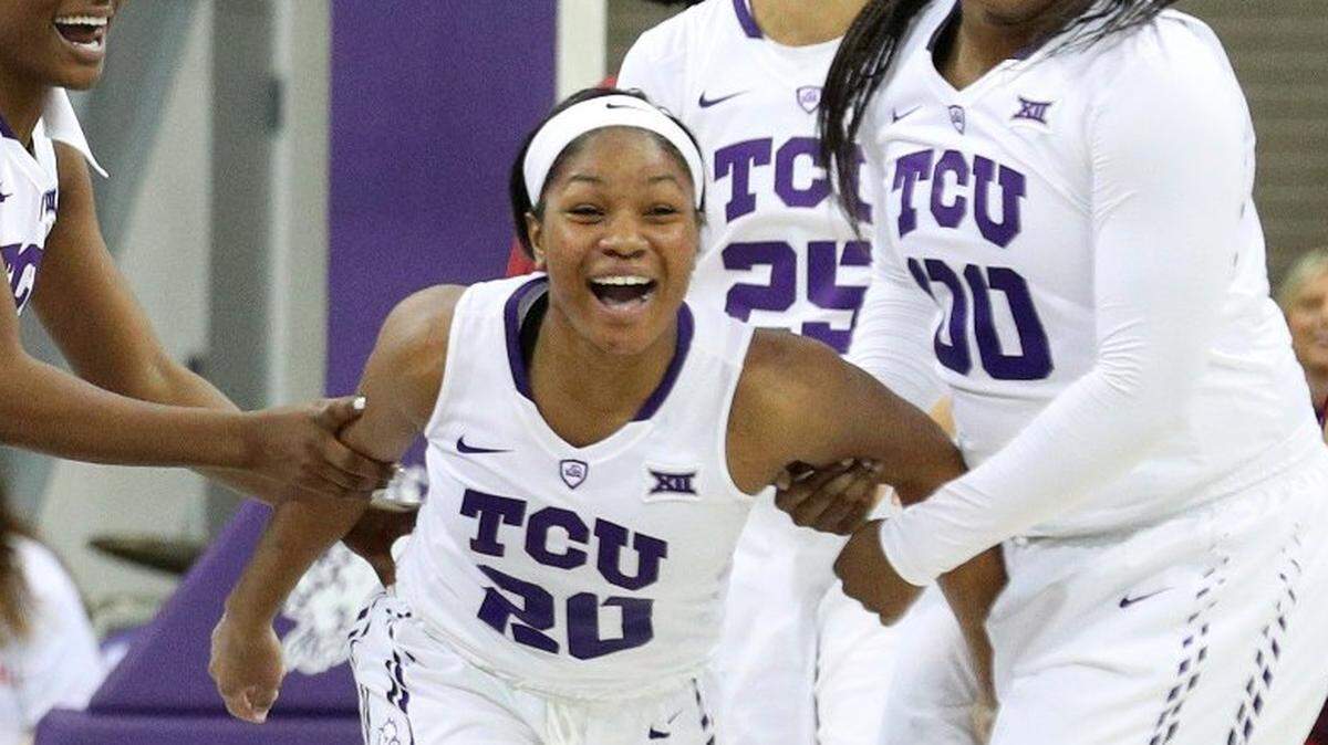 TCU guard Lauren Heard (20) had a career-high 20 points in the Frogs’ road win vs. Kansas State on Jan. 30, 2019.