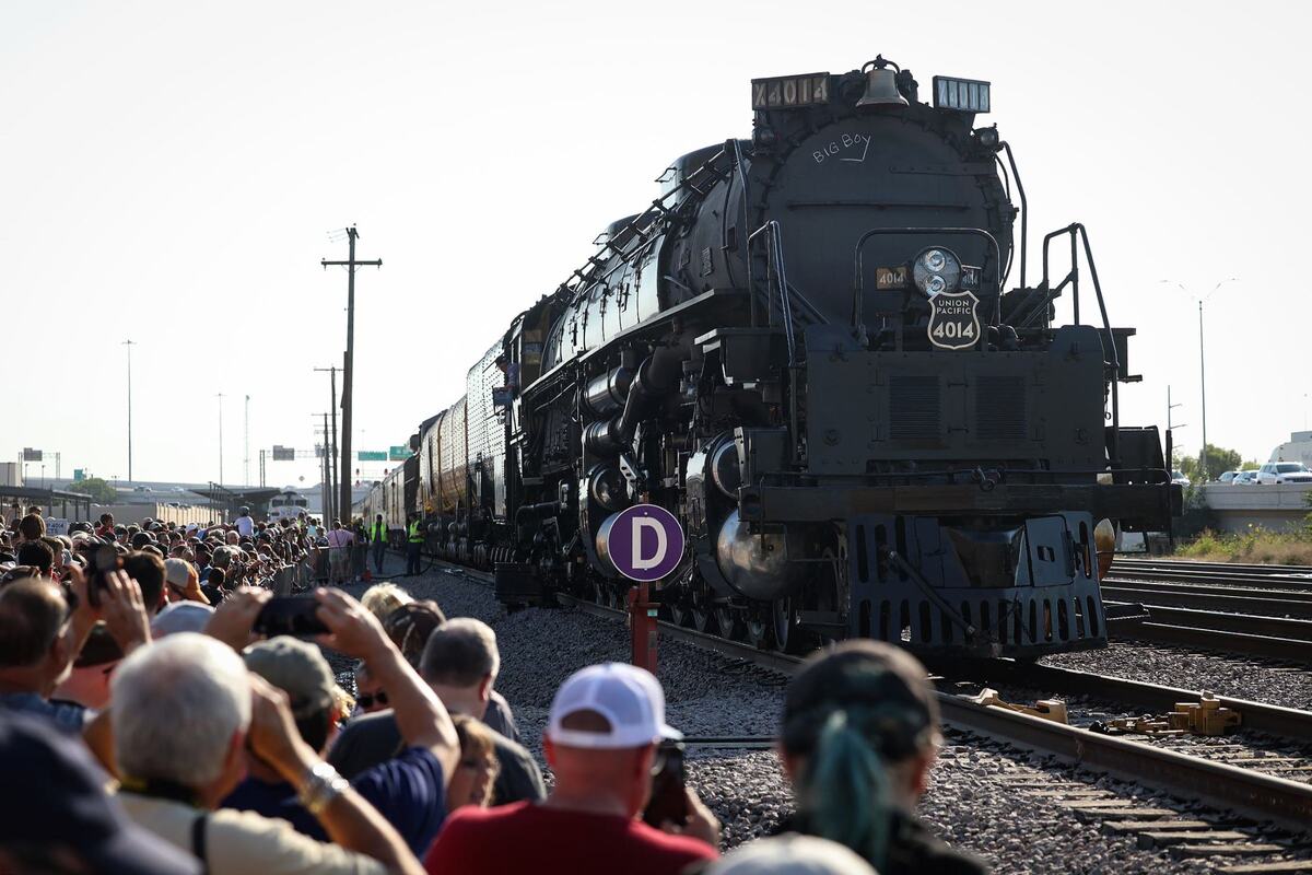 Union Pacific Railroad’s Big Boy No. 4014 stops at Fort Worth’s T&P Station during its Heartland of America Tour on Friday, Oct. 11, 2024.