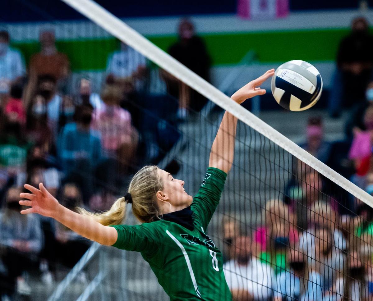Eaton senior Lindsey Harris is the Star-Telegram all-area middle blocker of the year after leading the Eagles to a 37-4 record and trip to the regional finals. (Matt Smith/Star-Telegram)