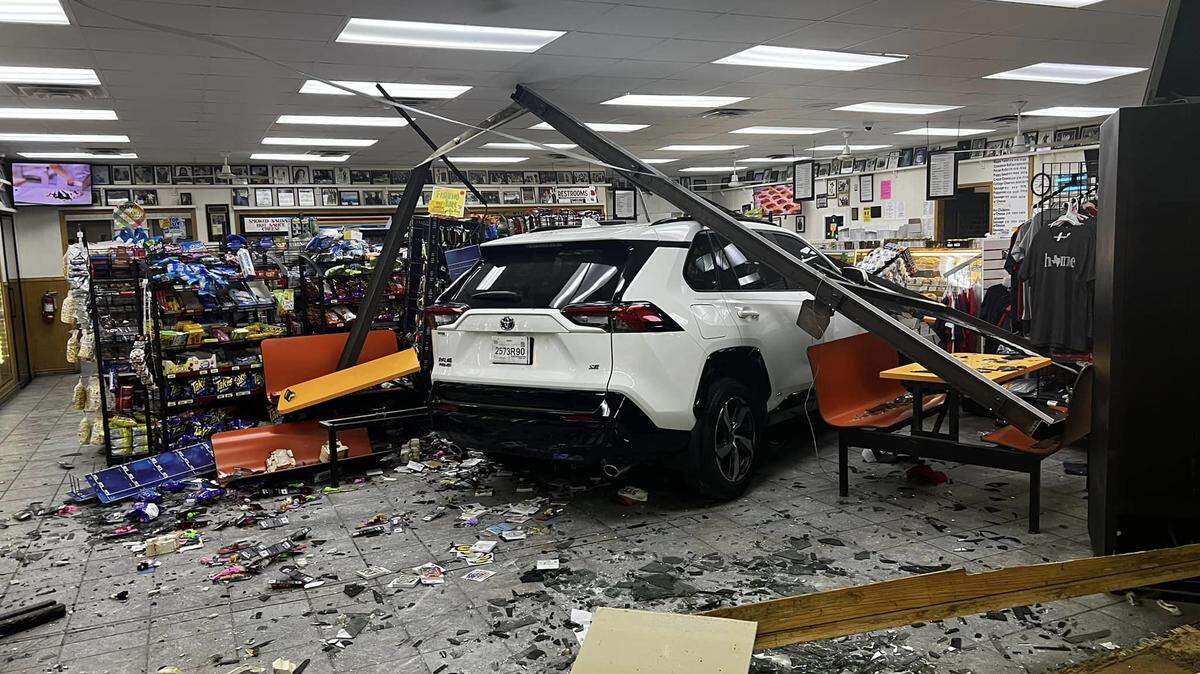 An SUV crashed through the store front of Czech Stop in West, Texas, Monday evening, March 6, 2023, police said. No one was injured and the bakery portion opened on schedule the next morning.