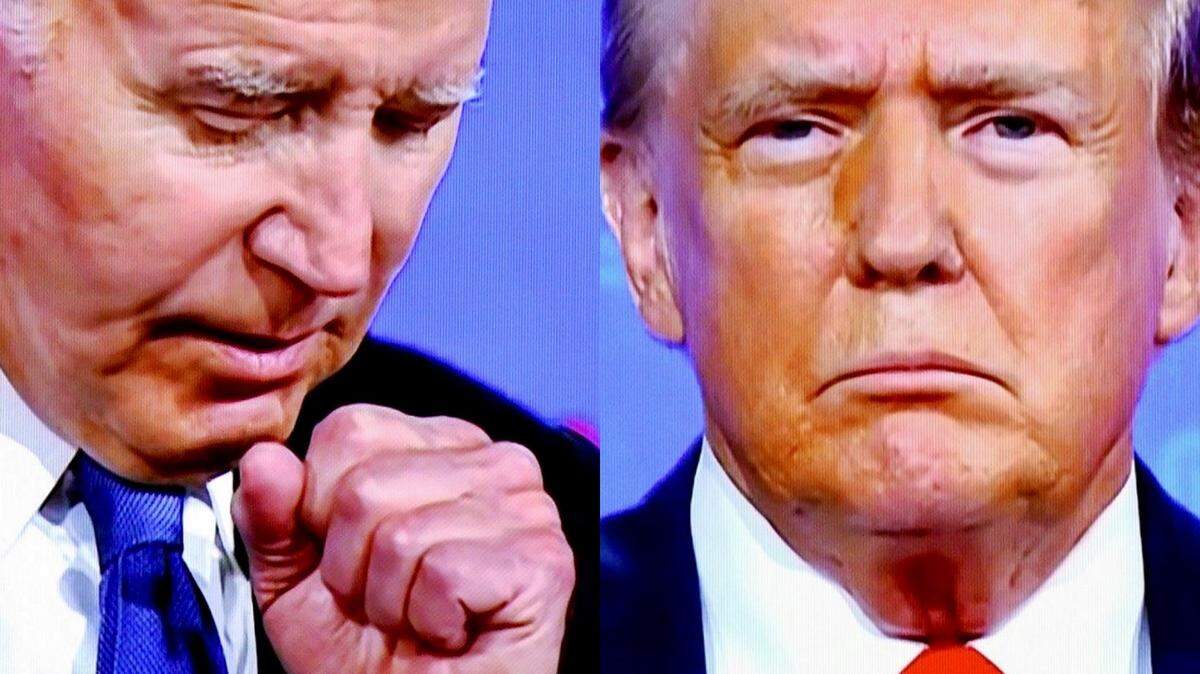 El presidente Joe Biden y Donald Trump durante el debate en Atlanta el jueves.