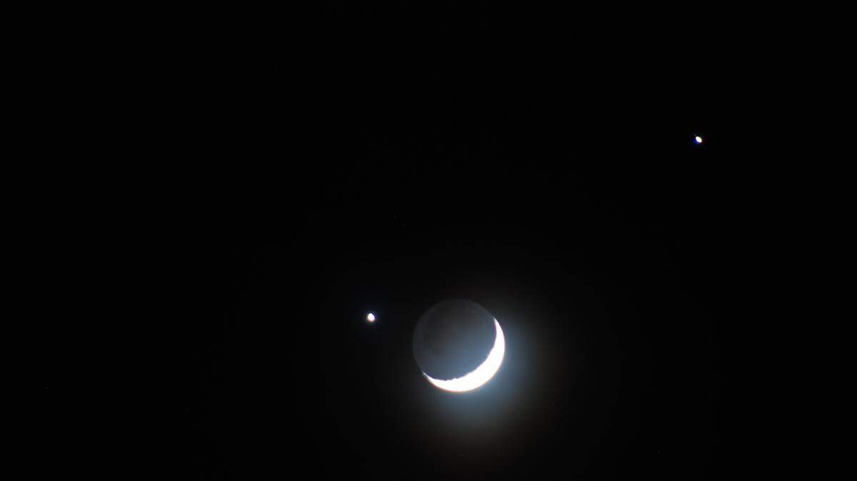 The night showing the moon near Venus. Photo by George M. Groutas