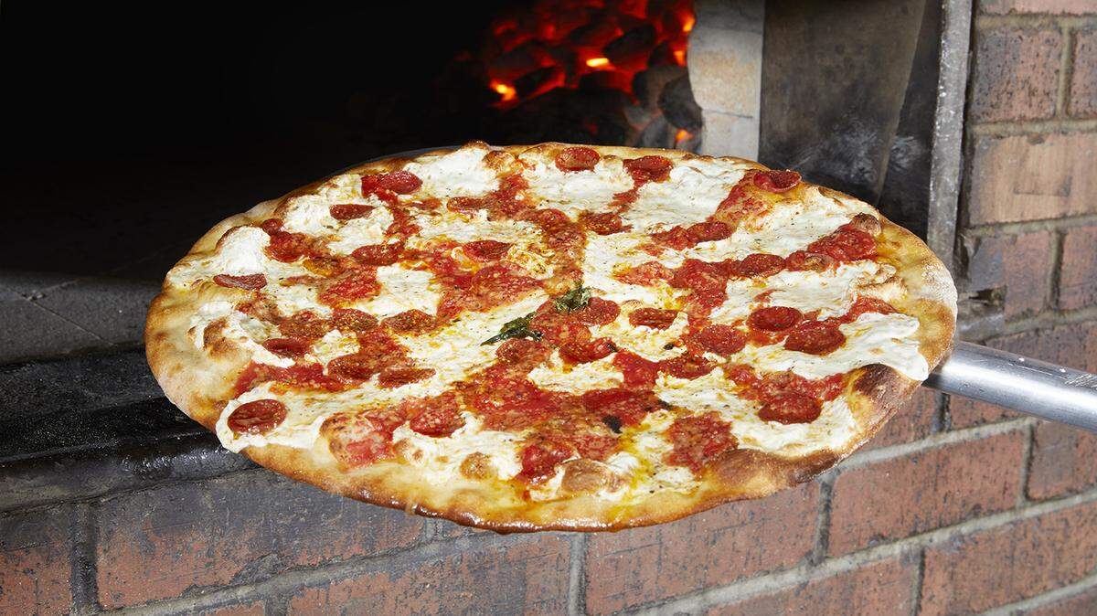 A pepperoni pizza from Grimaldi’s, which opened its first Fort Worth location in December in the Shops at Clearfork.