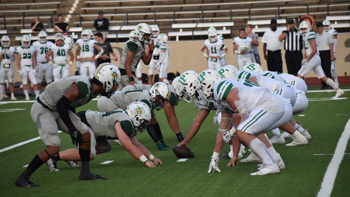 Benbrook faces off against Iowa during a high school football game at Farrington Field in Fort Worth, Texas Thursday, August 31, 2023. Benbrook won 34-28.
