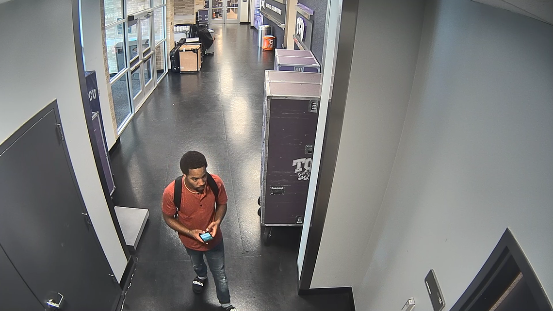 Police are asking for the public’s help in identifying a person of interest caught on surveillance video outside the locker room.