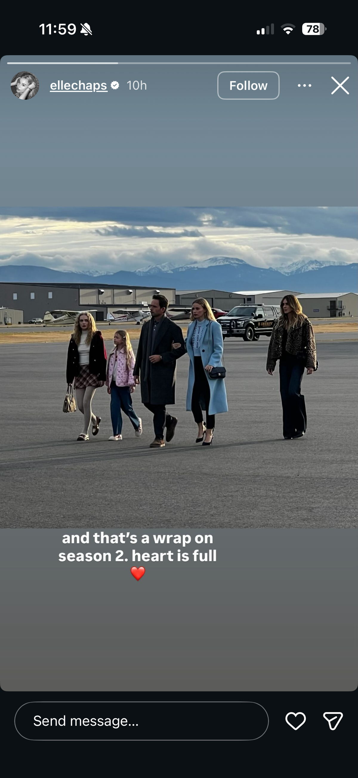 “The Madison” star Elle Chapman posted an Instagram story marking the end of season 2 filming.