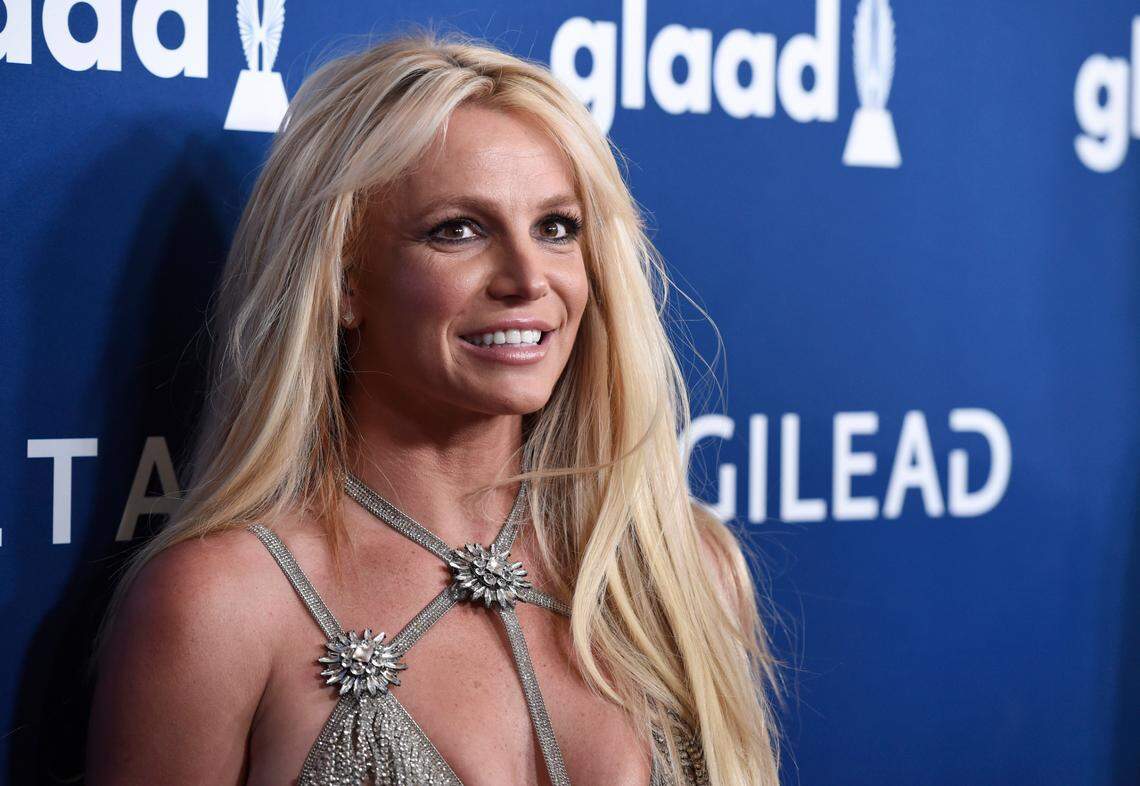 FILE - Britney Spears arrives at the 29th annual GLAAD Media Awards on April 12, 2018, in Beverly Hills, Calif. (Photo by Chris Pizzello/Invision/AP, File)