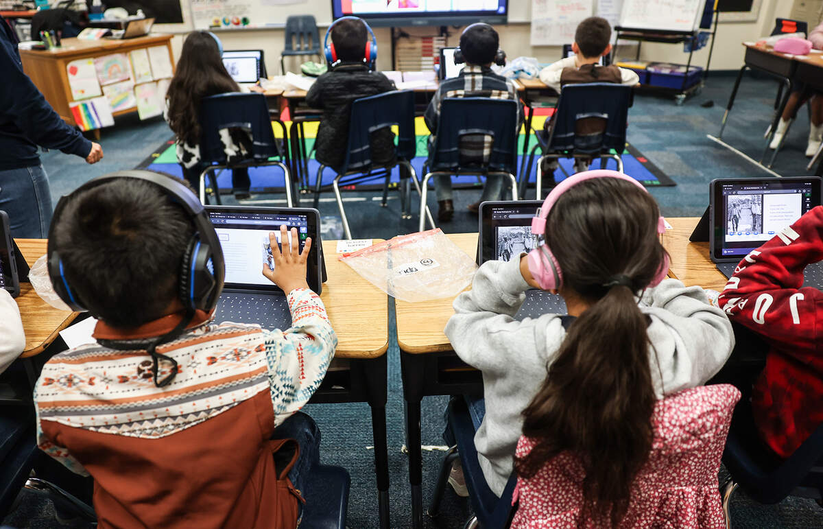 Second-grade students at Cesar Chavez Elementary work on an assignment during class on Tuesday, Feb. 3, 2026, in Fort Worth.
