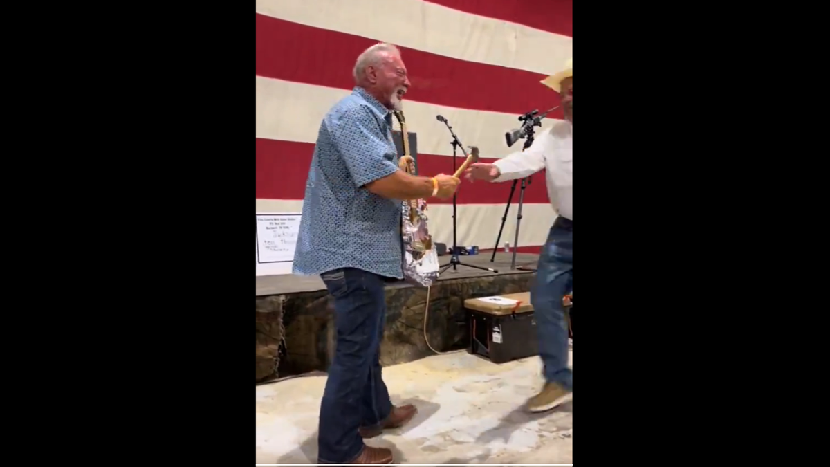 An unidentified North Texas man purchased a guitar autographed by Taylor Swift and then promptly took a hammer to the instrument at an Ellis County fundraiser Sept. 28, 2024.