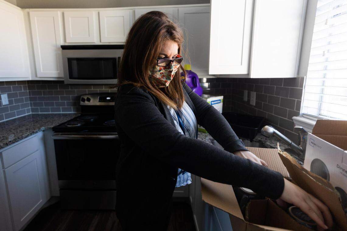 Hope Goldman, community engagement coordinator for Refugee Services of Texas, frequently prepares housing for recent arrivals. Resettlement agencies in Tarrant County work to help refugees adjust to a new life.