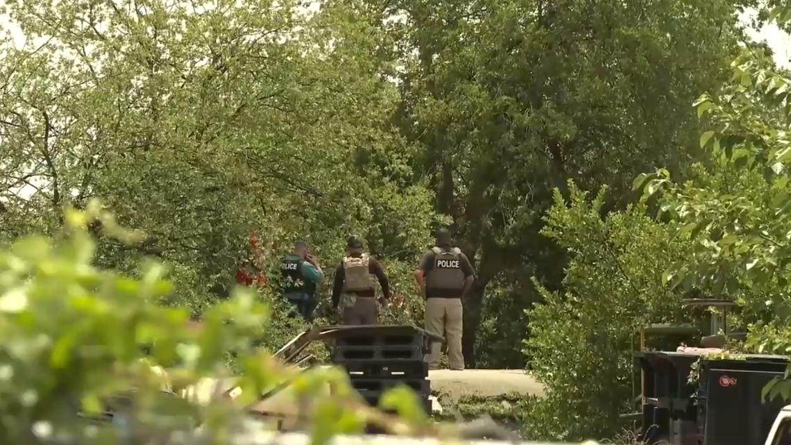 ICE agents and local police were at the scene.