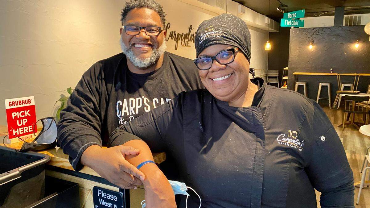Travis and Katrina Carpenter at Carpenter’s Cafe in Fort Worth.