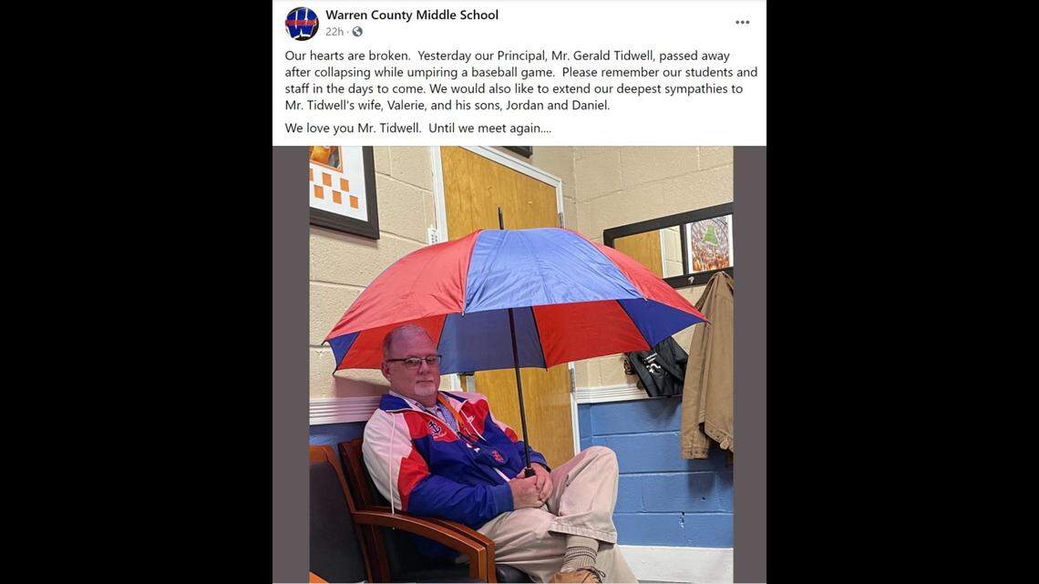 “We love you Mr. Tidwell. Until we meet again....” a statement posted on the school’s Facebook page said.