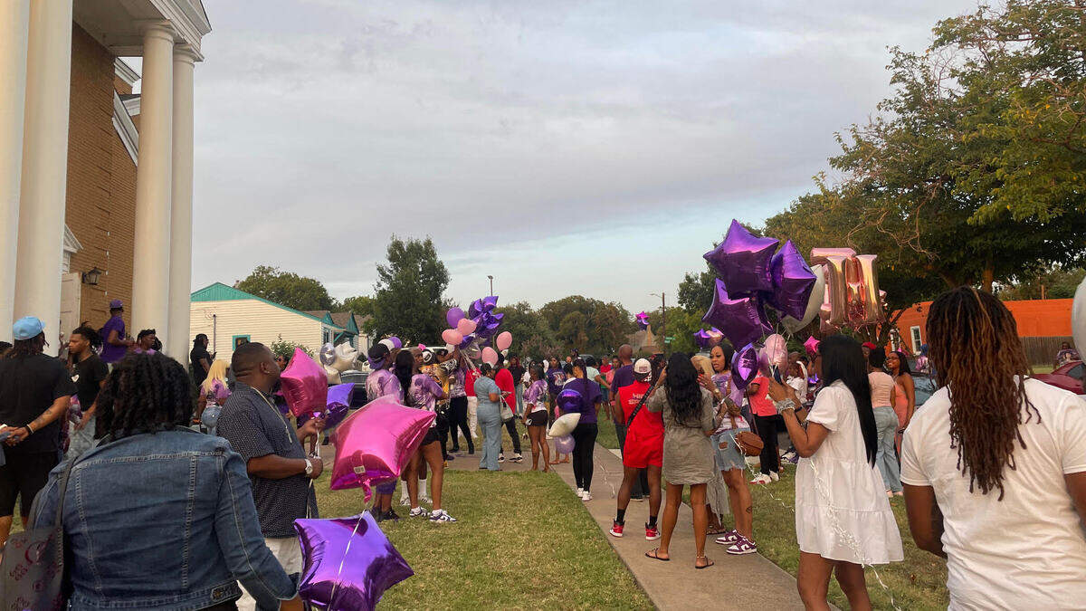 A balloon release was held for Tasha Hymond following her wake at Christ Cathedral Church in Fort Worth on July 16. She was one of the five people killed in Fort Worth in separate shootings on July 4.
