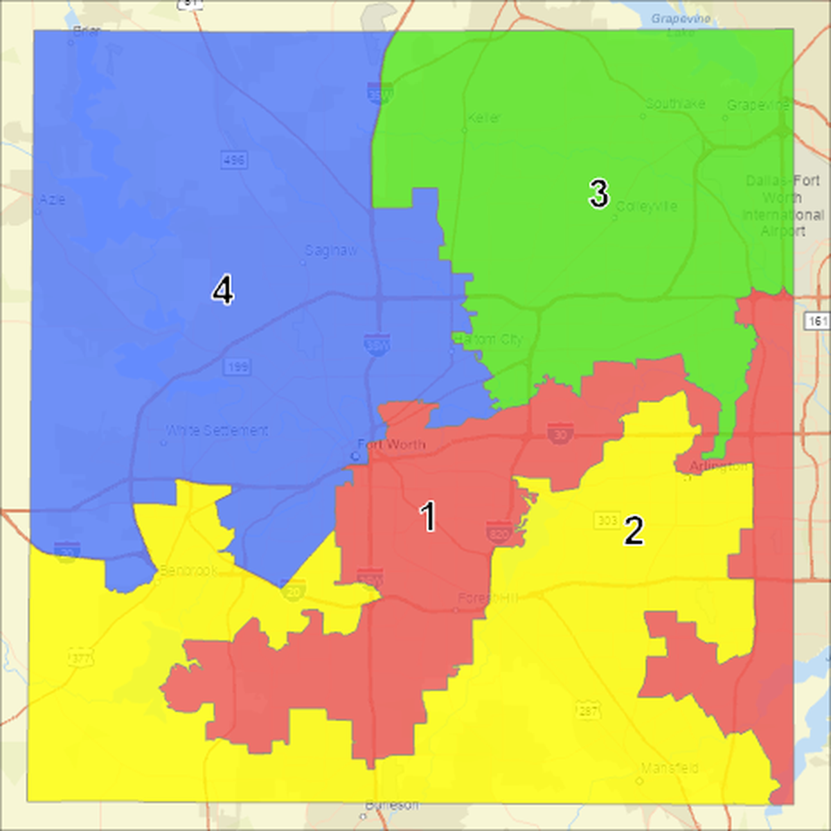 Tarrant County’s new precinct boundaries for 2026.