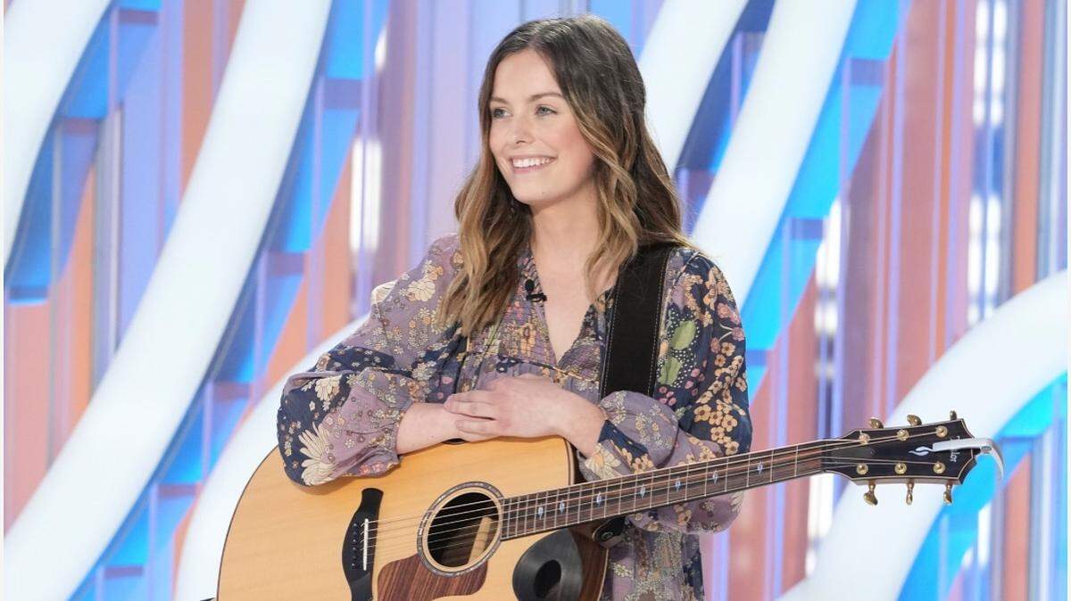 Cate Gartner, 19, standing on the America Idol audition stage in October 2024 in Los Angeles, California.
