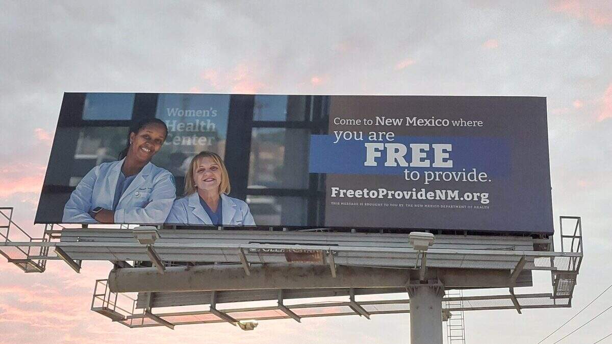 A billboard near Houston’s Texas Medical Center is seeking to recruit Texas physicians.