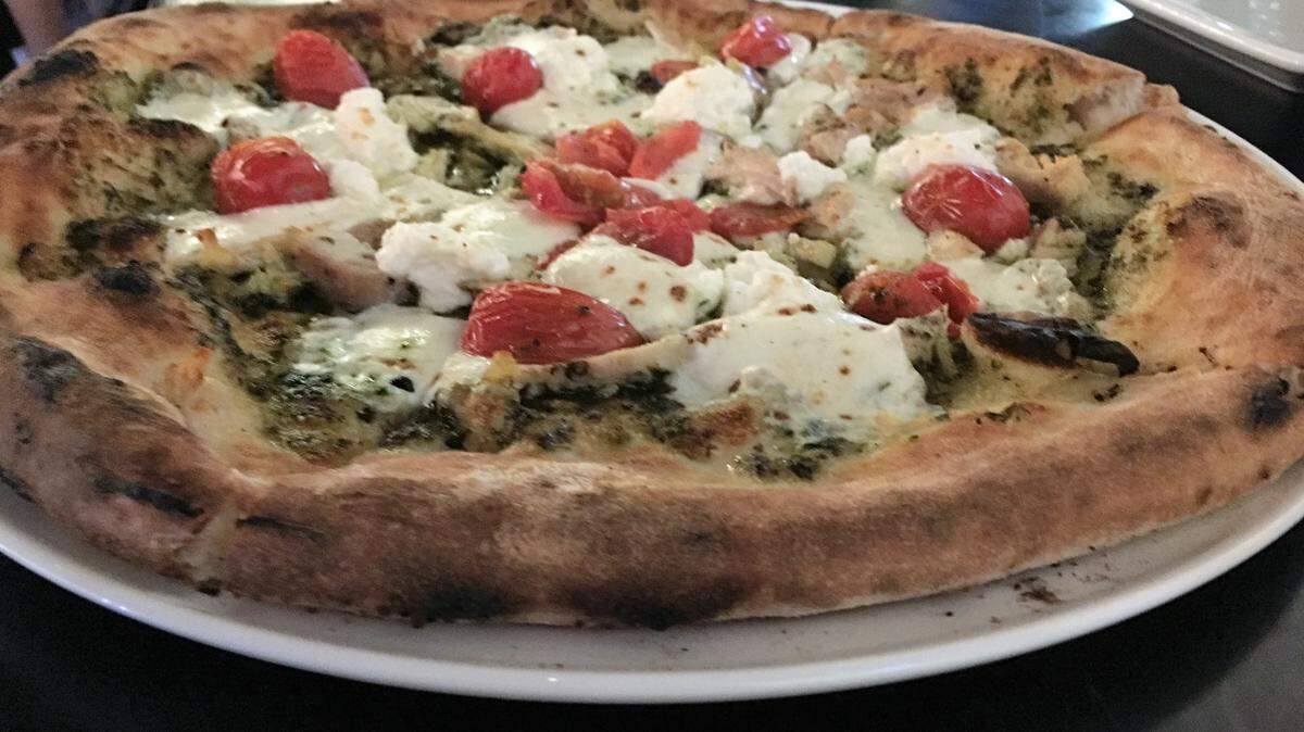 Chicken pesto pizza from MidiCi the Neapolitan Pizza Company