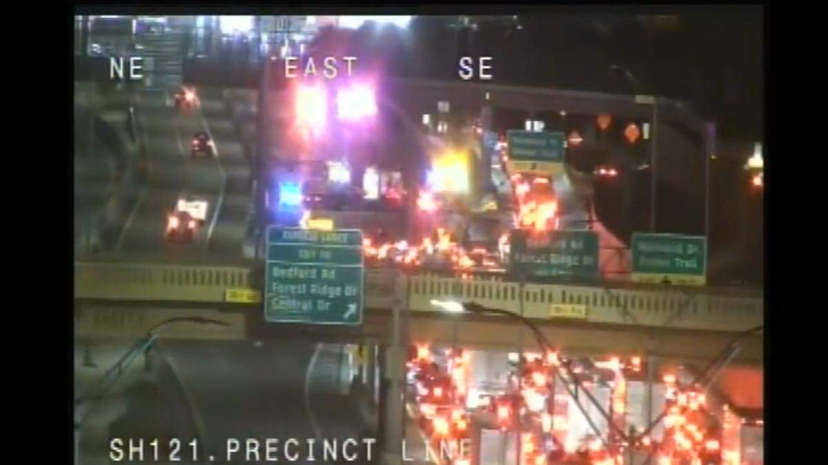 A man standing by his car, which had been involved in an accident, was struck by another vehicle driven by a suspected drunken driver on Airport Freeway in Hurst, police said Friday.
