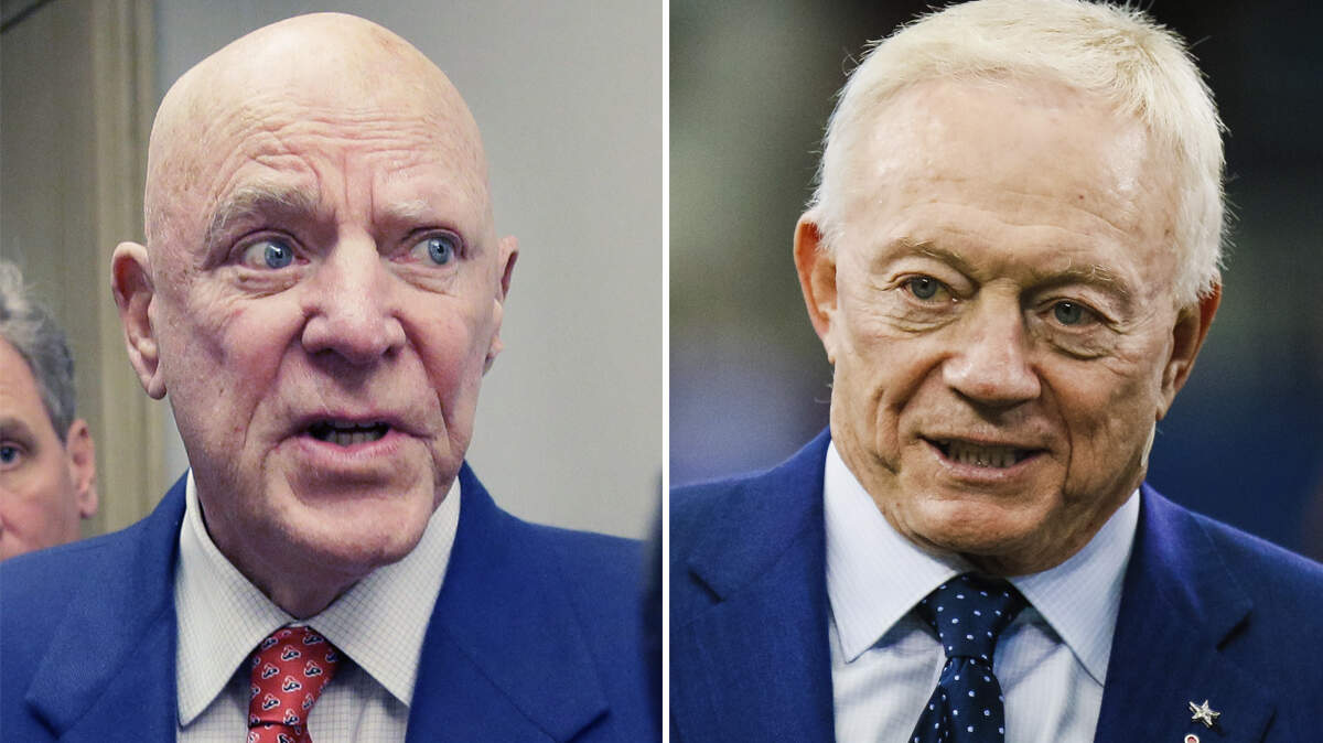 Houston Texans owner Bob McNair (left) and Dallas Cowboys owner Jerry Jones (right) are pictured in this composite photo.