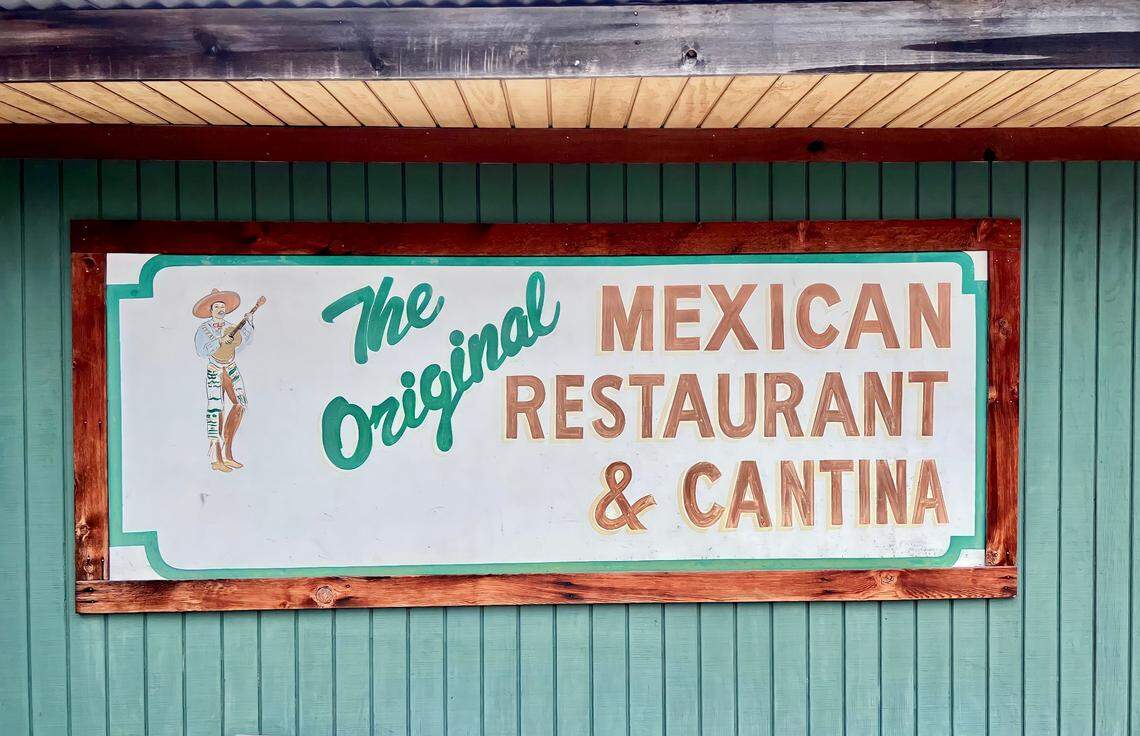 A faded sign on the back of The Original Mexican Restaurant in Fort Worth March 25, 2023.