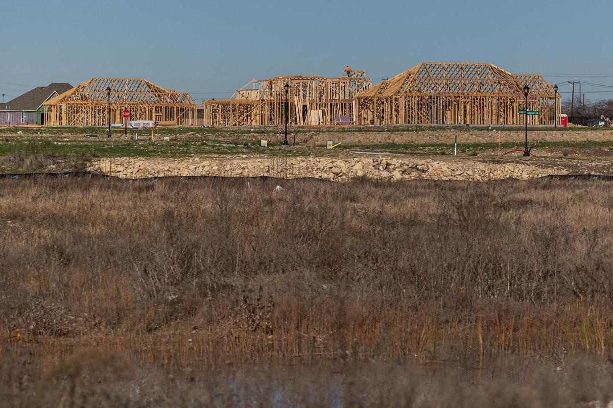 A 151 home development by Pulte Homes is under construction near the intersection of Bonds Ranch Road and Willow Springs Road in North Fort Worth on Friday, Dec. 27, 2024. Rapid development is concerning some residents who fear the quiet country lifestyle will cease to exist.