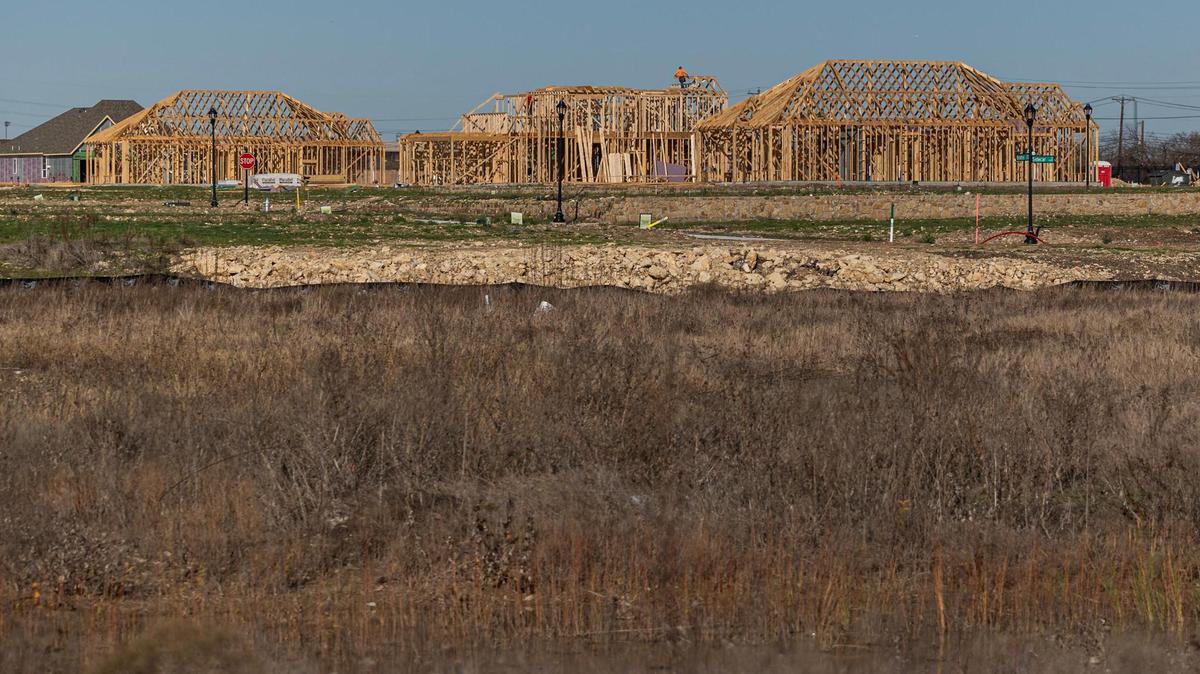 A residential development under construction near the intersection of Bonds Ranch Road and Willow Springs Road in North Fort Worth on Friday, Dec. 27, 2024.
