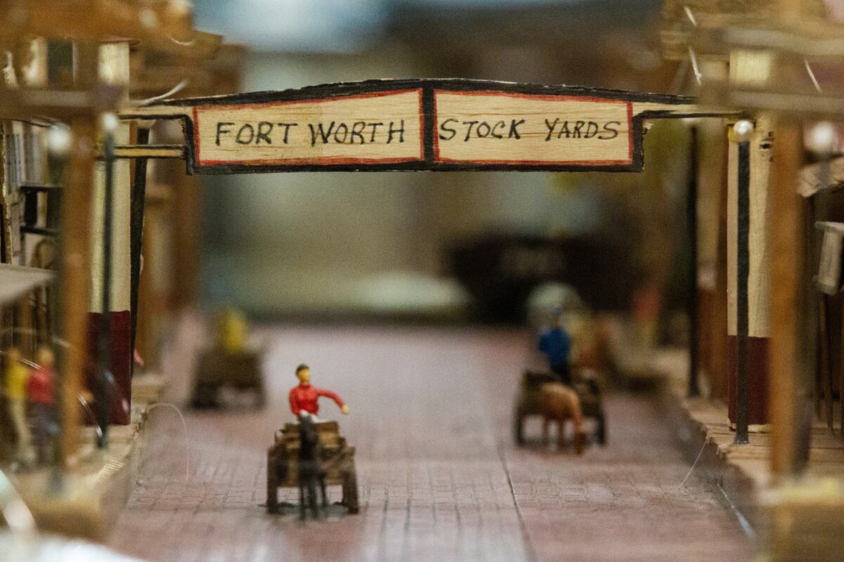 A miniature of the Fort Worth stockyards on display at the Stockyard History Museum Wednesday, July 10.